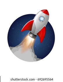 Vector rocket launch take off. startup