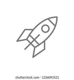 Vector rocket line icon. Symbol and sign illustration design. Isolated on white background
