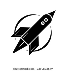 vector rocket logo design with circle shapes