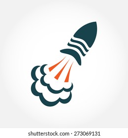 Vector rocket logo symbol. Rocket logotype icon for your buisiness.