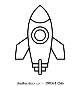 Diseño de iconos de contorno de cohetes vectoriales
