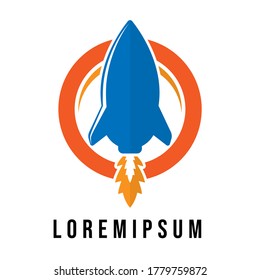 Vector Rocket ship design logo.