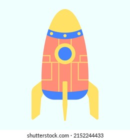 A vector of rocket with soft blue background.