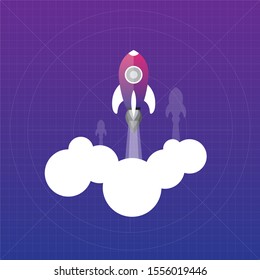 Vector Rocket, Spaceship, rocket lunch.