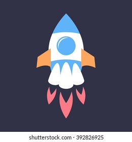 Vector  rocket. Speed. Successful operation.