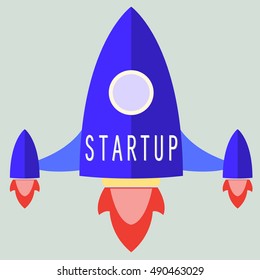 vector rocket symbol startup takes off