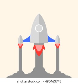 vector rocket symbol startup takes off
