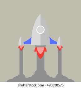vector rocket symbol startup takes off