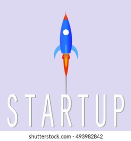 vector rocket symbol startup takes off