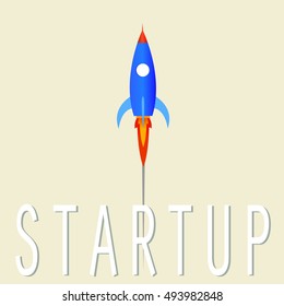 vector rocket symbol startup takes off