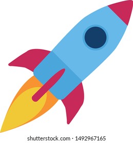 Vector rocket take of on white background