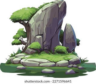 vector rocks and stones elements cave landscaping 