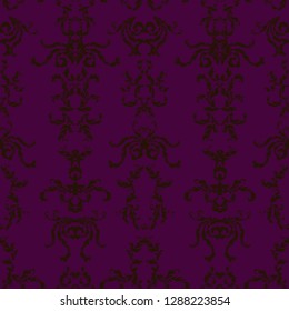 Vector rococo seamless pattern, decorative vintage ornament