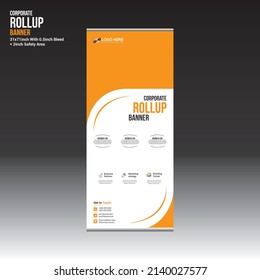 vector roll up banner design for any company use
