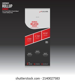 vector roll up banner design for any company use