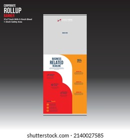 vector roll up banner design for any company use