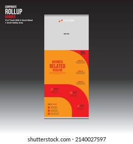 vector roll up banner design for any company use