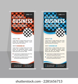 vector roll up banner design template