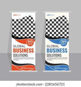 vector roll up banner design template