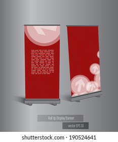Vector roll up banner display template for designers