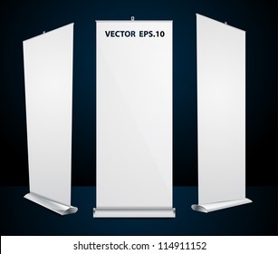 Vector roll up banner exhibition display