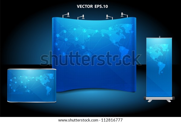 Vector Roll Banner Trade Show Booth Stock Vector Royalty Free