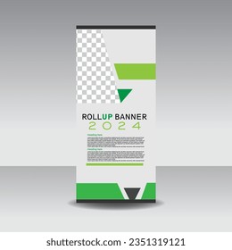 vector roll up for business green geometric shapes