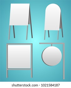 Vector  Roll up and stands