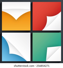 Vector rolled corner. Semi-realistic useful element.
