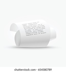 Vector rolled receipt.