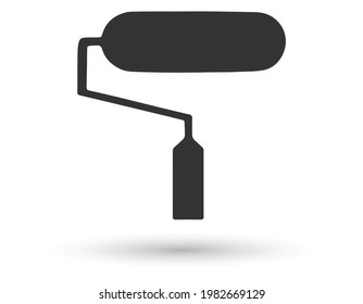 Icono de pintura de rodillos vectores. Ilustración de una herramienta para la pintura.