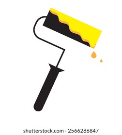 Vector roller painting icon. Illustration of a tool for painting.