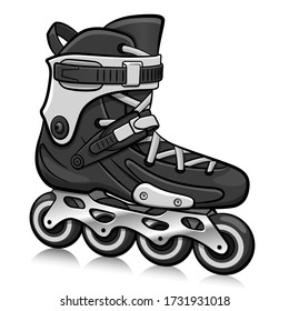 Vector roller skate cartoon isolated