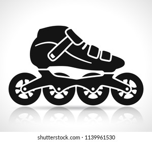 Vector roller skate icon on white background