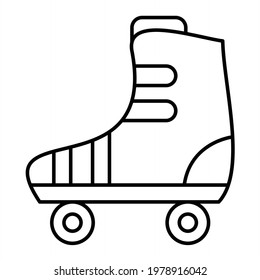 Vector Roller Skate Outline Icon Design
