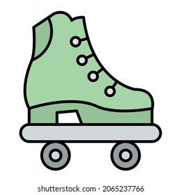Diseño de iconos de contorno rellenos de patines de rodillos vectores
