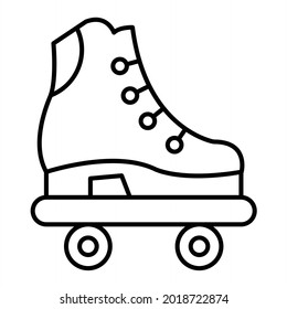 Vector Roller Skates Outline Icon Design
