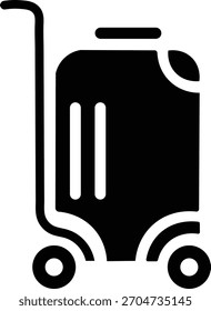 Icono de equipaje rodante de Vector que simboliza viaje, vacaciones, equipaje, viaje y transporte de pertenencias personales