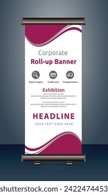 vector rollup banners template with business presentation design template