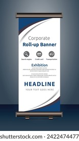 vector rollup banners template with business presentation design template