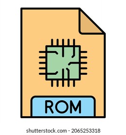 Vector ROM Filled Outline Icon Design
