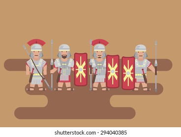 Vector Roman legion soldier flat graphic