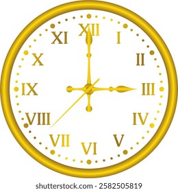 vector of a Roman numeral clock. time, hour, minute, second, symbol, icon