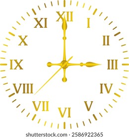 vector of a Roman numeral clock. time, hour, minute, second, symbol, icon