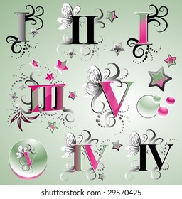 vector roman numeral set