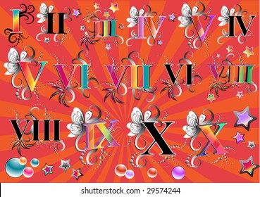vector roman numeral set