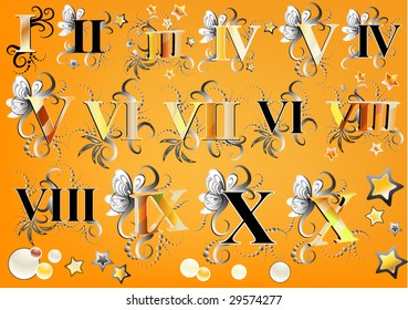 vector roman numeral set