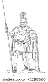 vector - Roman soldier, legionnaire ,isolated on background