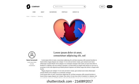 El romance vectorial en el estilo del arte del papel