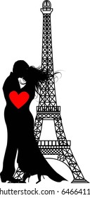 the vector romance paris Silhouette